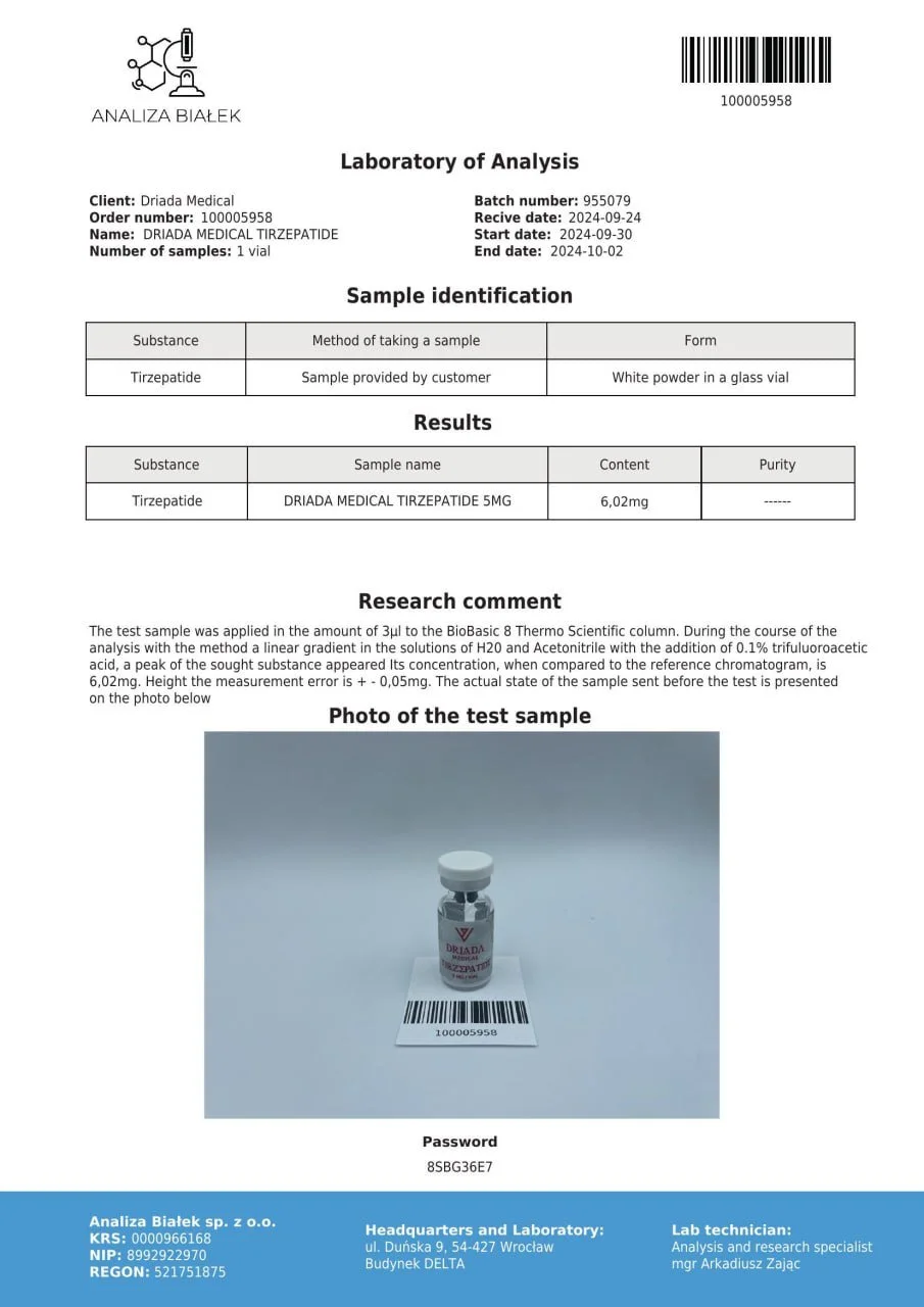 Tirzepatide 5mg — informação