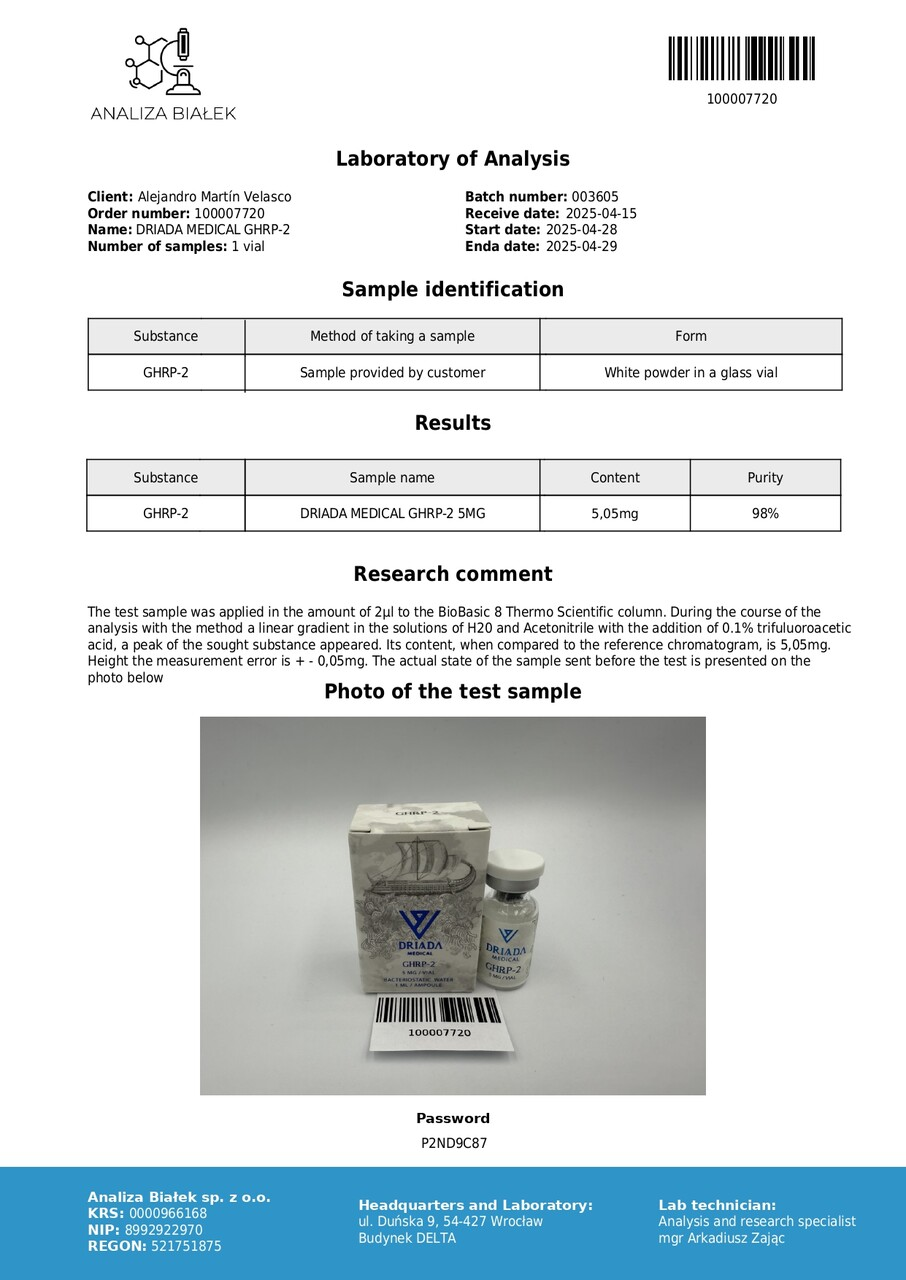 GHRP-2 5mg — informação